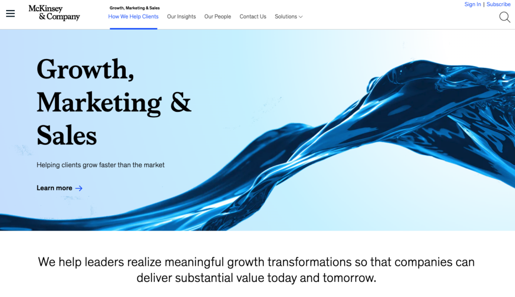 McKinsey marketing page